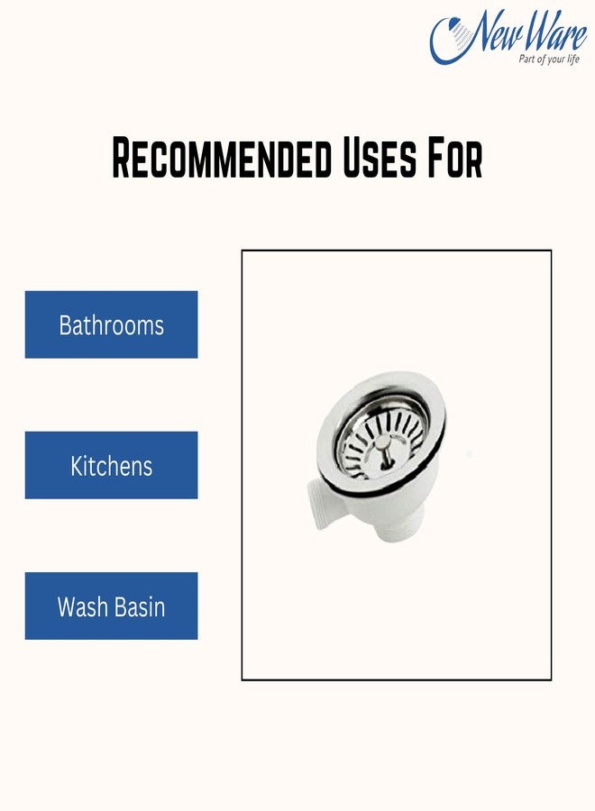 NEW WARE 4 Inch PVC Two Way Kitchen Sink Coupling | White Drain Outlet with Steel Jali Mesh | Durable Sink Drain Connector - Image 3